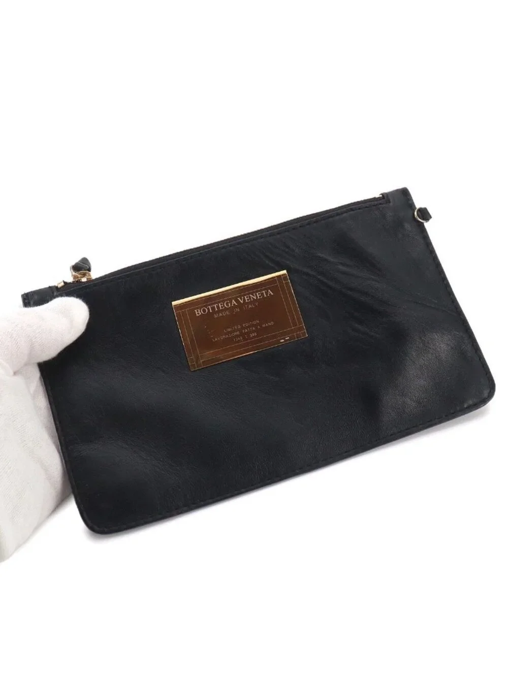 Bottega Veneta Intrecciato Cabas Tote Leather Black Gold